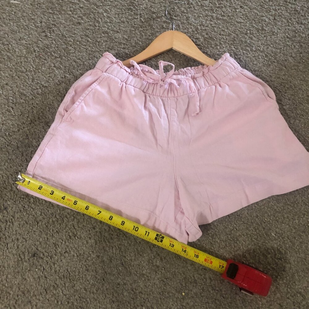 GAP linen blend shorts Size XS petal pink midrise pockets drawstring preppy - Picture 9 of 13